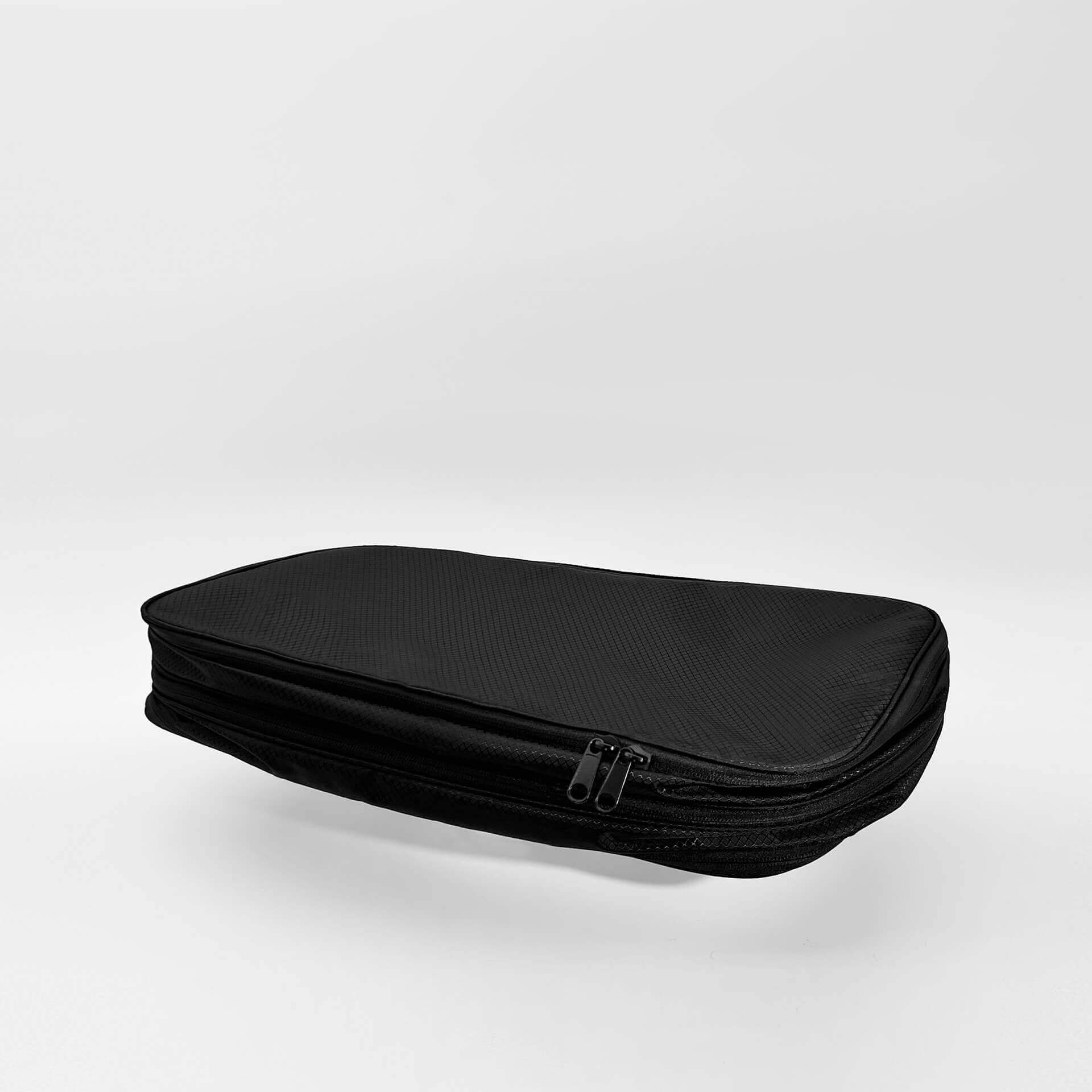 Flattened FLEX storage pouch in compressed mode