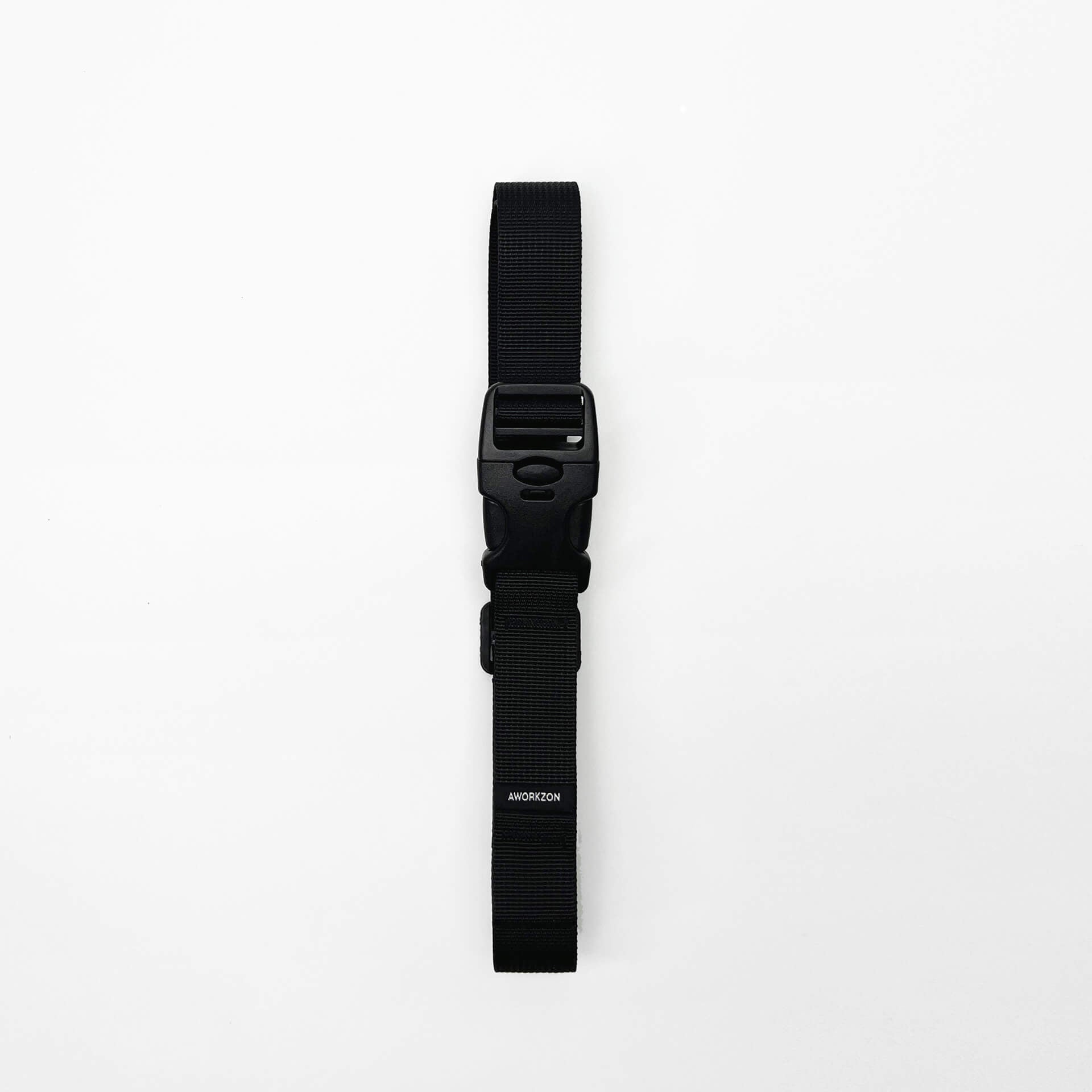 a black strap featuring an open buckle with the logo AWORKZON 