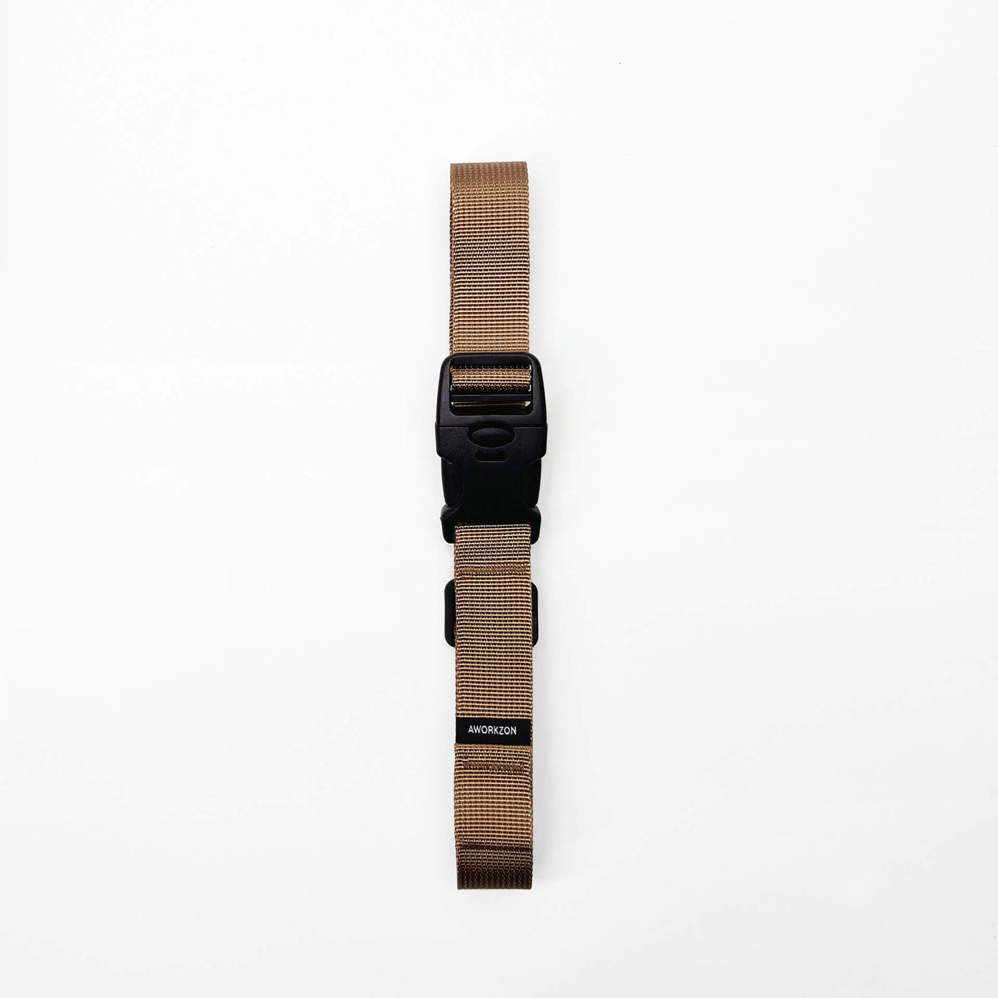 a khaki strap featuring a black buckle with the logo AWORKZON 