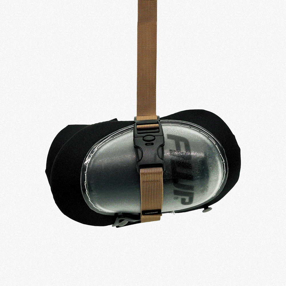 gif showing various items being secured by Packpal, including thermos bottle, a bundle of ropes, suitcase, cardboard box, sleeping bag and so on