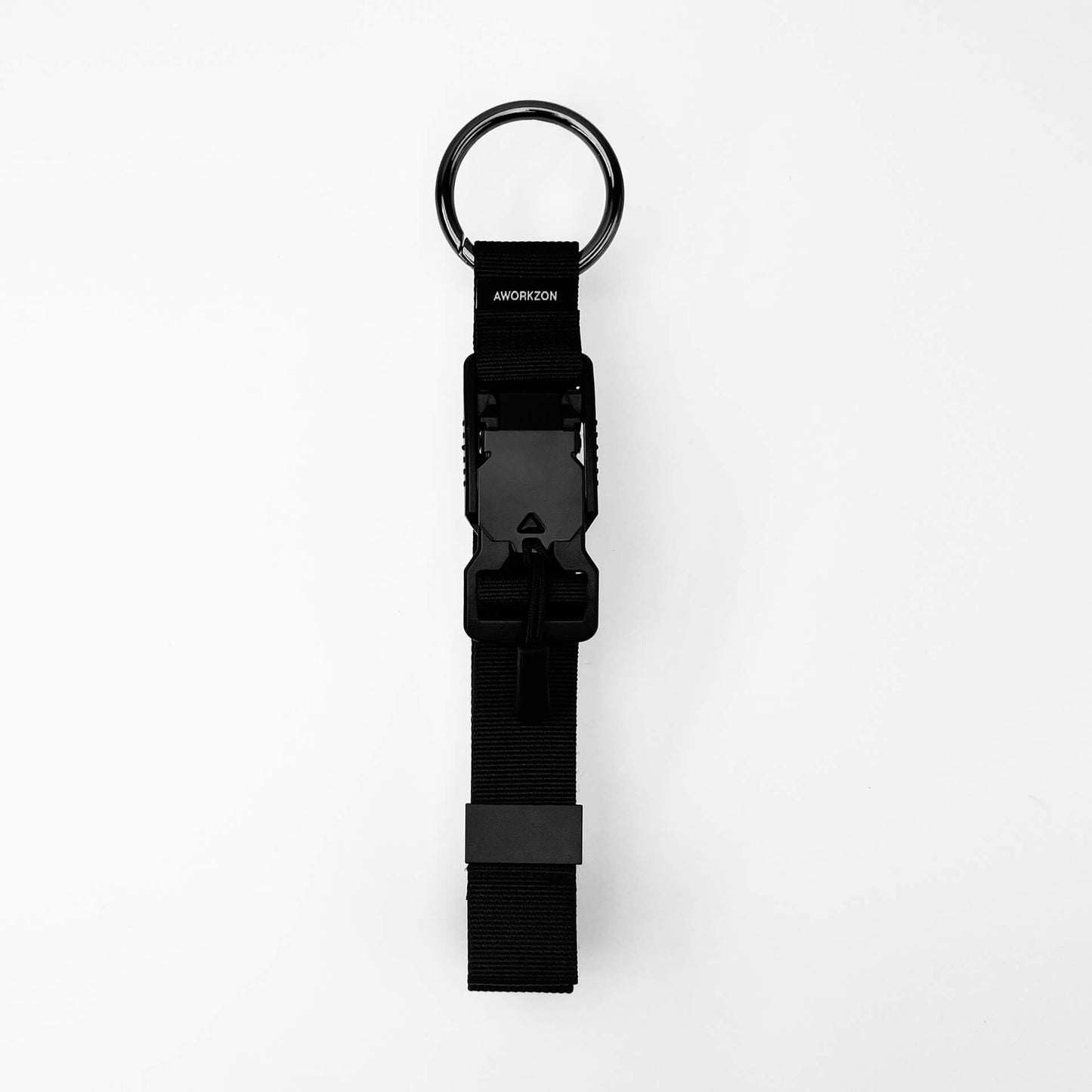 A Black quick-release access strap with a black magnetic buckle and a metal ring.
