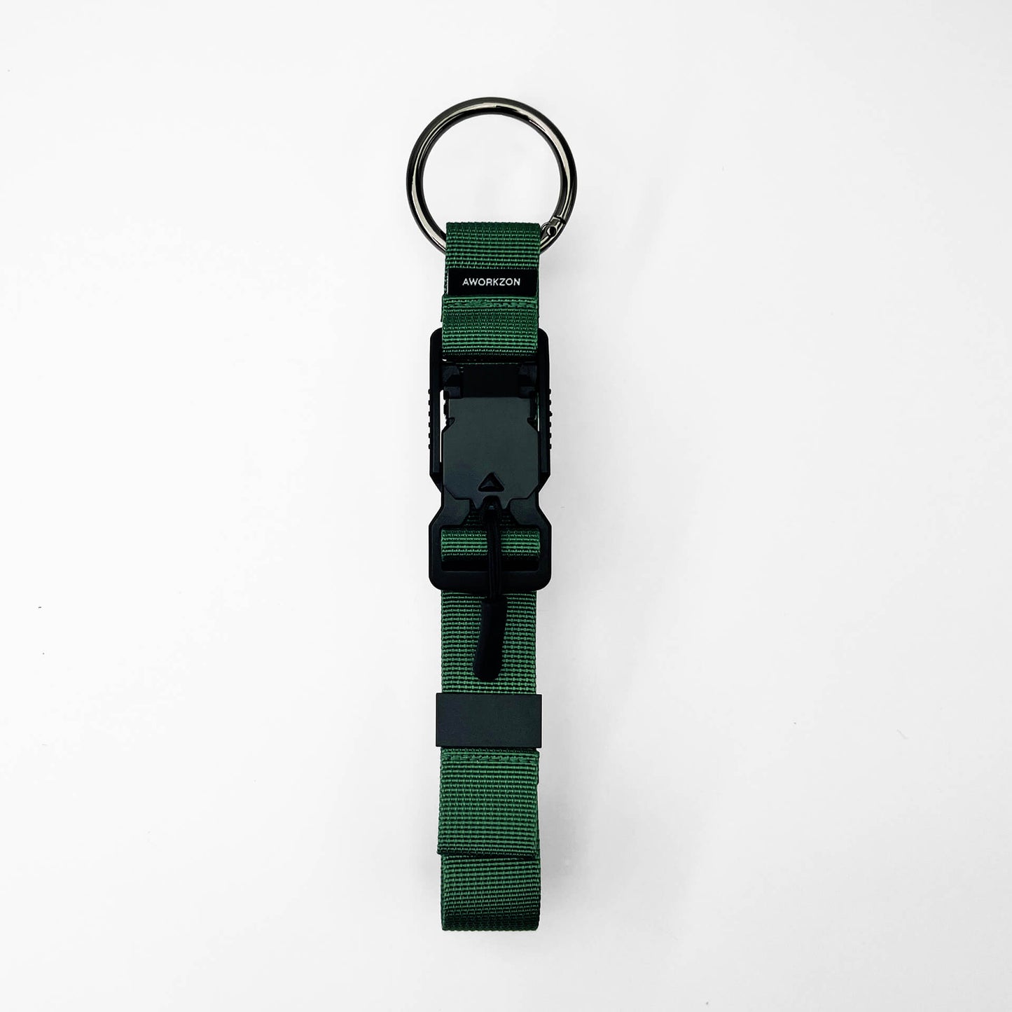 A forest quick-release access strap with a black magnetic buckle and a metal ring.